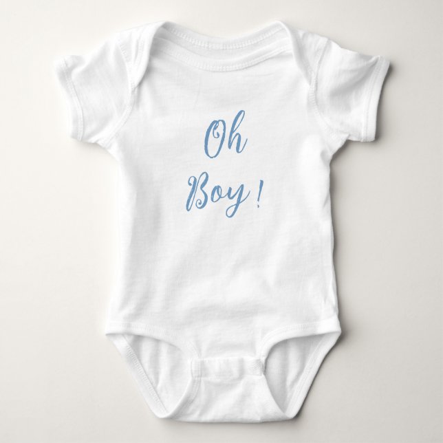 Oh boy blue simple baby suit bodysuit (Front)