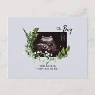 Oh Boy Blue Ultrasound Photo Announcement Postcard