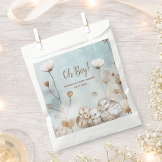 Oh Boy! blue watercolor baby shower Favour Bags