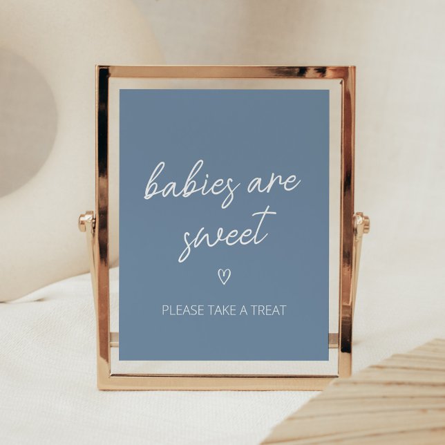 Oh Boy Boho Minimalist Babies are Sweet Poster (Boho Minimalist Baby Shower Babies are Sweet Sign)