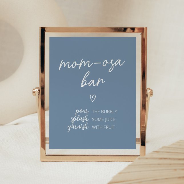 Oh Boy Boho Minimalist Baby Shower Mum Osa Bar Poster (Boho Minimalist Baby Shower Mom Osa Bar Sign)