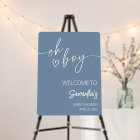 Oh Boy Boho Minimalist Baby Shower Welcome Sign