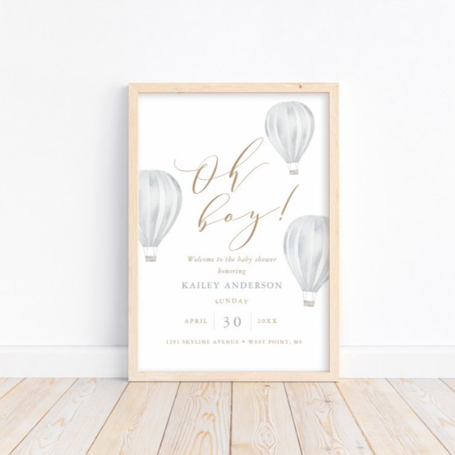 Oh Boy – Boy Baby Shower Hot Air Balloon Poster (Creator Uploaded)