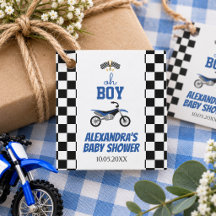 Oh Boy Chequered Dirt Bike Baby Shower