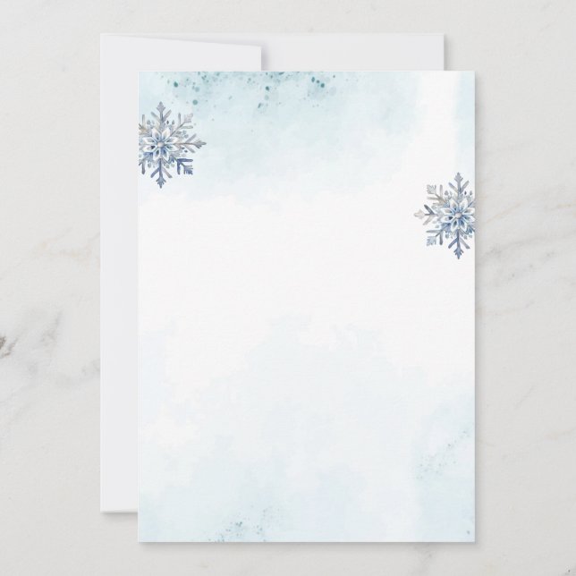 Oh Boy Cute Blue Deer Snowflake Baby Boy Shower  Invitation (Back)