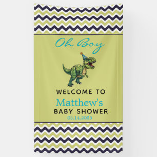  Oh Boy! Cute Dinosaur Baby Shower Banner