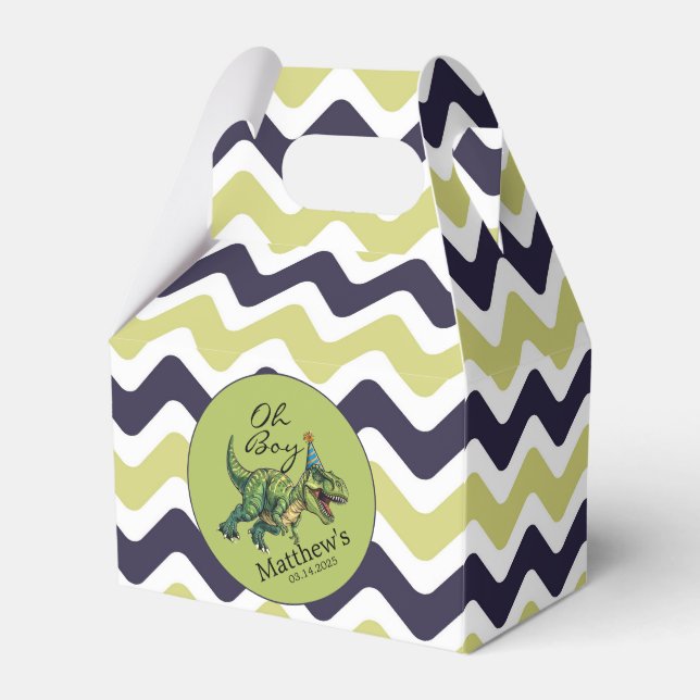 Oh Boy! Cute Dinosaur Baby Shower Favour Box (Front Side)