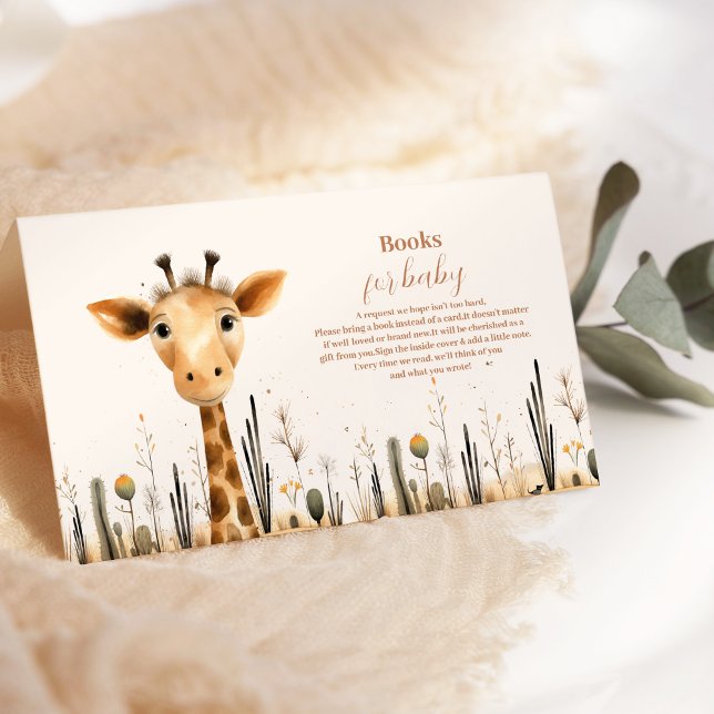 Oh Boy Cute Safari Animal Greenery  Books for Baby Enclosure Card (Creator Uploaded)