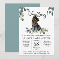 Oh Boy! Dog Baby Shower German Shepherd Puppy