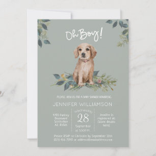 Oh Boy! Dog Baby Shower Invitation