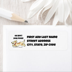 Oh Boy Dog Food Hungry Puppy Cartoon Illustration