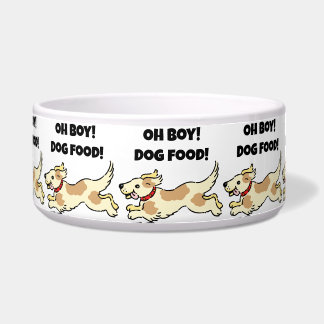 Oh Boy Dog Food Hungry Puppy Cartoon Illustration