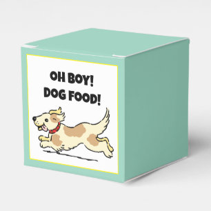 Oh Boy Dog Food Hungry Puppy Cartoon Illustration Favour Box