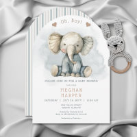 Oh Boy Elephant Blue Arch Baby Shower