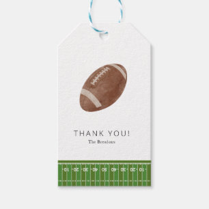 Oh Boy football Baby shower thank you gift tag