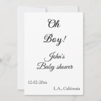 oh boy girl baby shower add name date year venue e