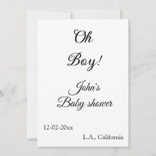 oh boy girl baby shower add name date year venue e holiday card