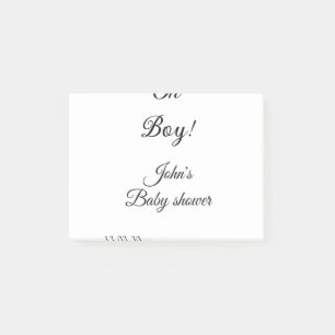 oh boy girl baby shower add name date year venue e post-it notes