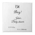 oh boy girl baby shower add name date year venue e tile<br><div class="desc">editable design</div>