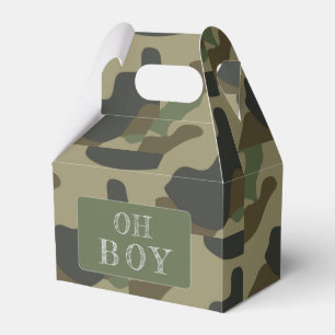Oh Boy Green Camo Baby Shower   Favour Box