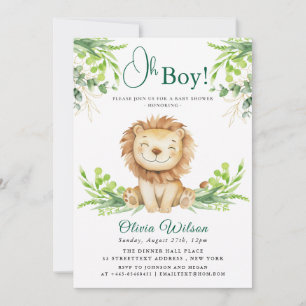 “Oh Boy!” Greenery Safari Invitation