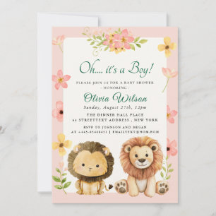 “Oh Boy!” Greenery Safari Invitation