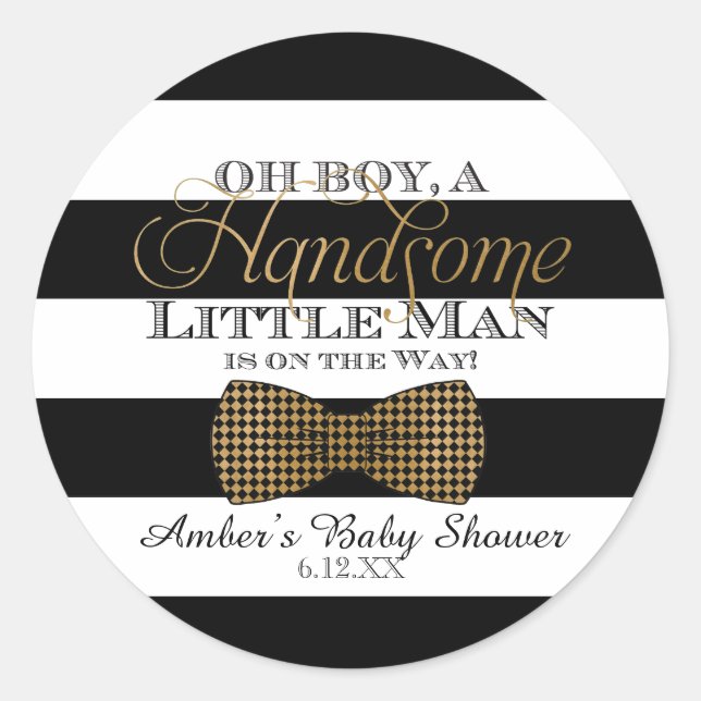 Oh Boy Handsome Little Man Stickers (Front)