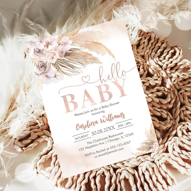 Oh Boy Hello Pampass Baby Shower Invitation (Creator Uploaded)