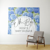 Oh Boy Hydrangea Blue Flowers Baby Shower