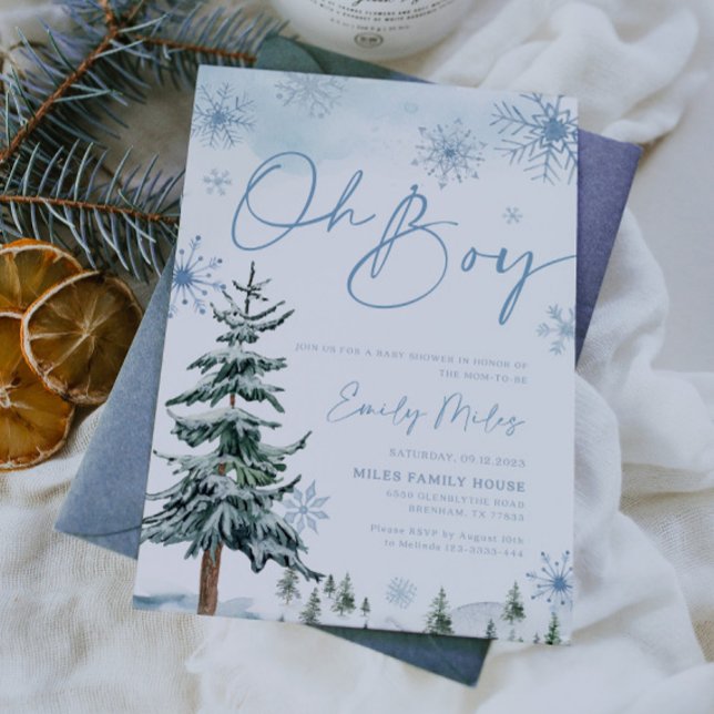 Oh Boy invitation, Winter baby shower Invitation (Creator Uploaded)