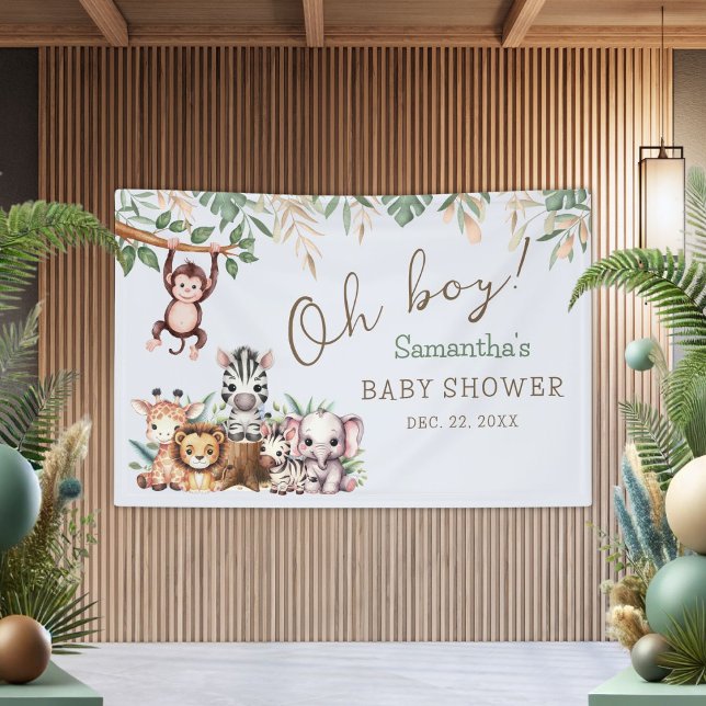 Oh Boy Jungle Safari Baby Shower Banner (Creator Uploaded)