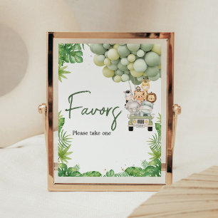 Oh Boy Jungle Safari Baby Shower Favors Sign