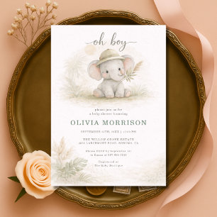 Oh Boy Jungle Safari Baby Shower Invitation