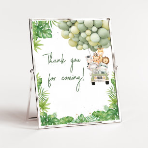 Oh Boy Jungle Safari Baby Thank you for Coming Poster