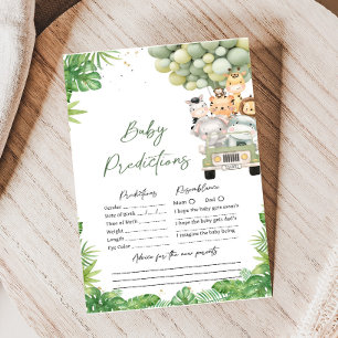 Oh Boy Jungle Safari Shower Baby Predictions Game