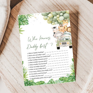 Oh Boy Jungle Safari Shower Who Knows Daddy Game