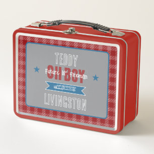 Oh,Boy!-Lil’ Fireman firetruck Metal Lunch Box