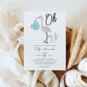 Oh Boy Minimalist Baby Shower Invitation