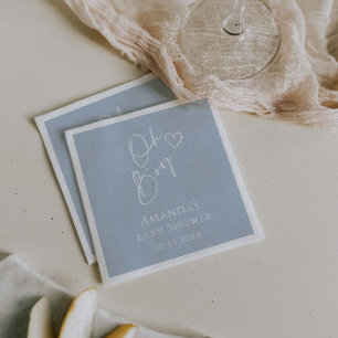 Oh Boy Minimalist Modern Baby Shower Napkin