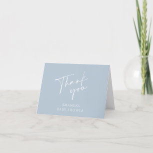 Oh Boy Minimalist Modern Baby Shower Thank You Card