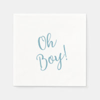 Oh Boy Modern Cute Blue Boy Baby Shower