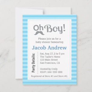 Oh Boy, Modern, Minimalist, Baby Shower Invitation
