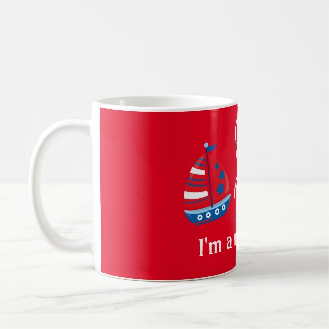 Oh Boy Nautical New MOM coffee mug (Left)