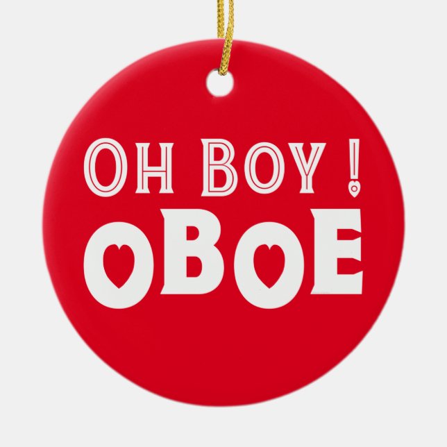 Oh Boy Oboe  Ceramic Tree Decoration (Front)