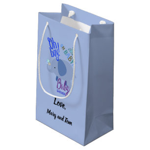 Oh Boy! Oh Baby! Blue Elephant Baby Shower Small G Gift Bag
