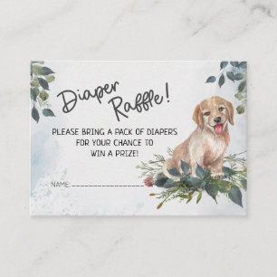 Oh Boy! Puppy Watercolor Diaper Raffle Enclosure Card