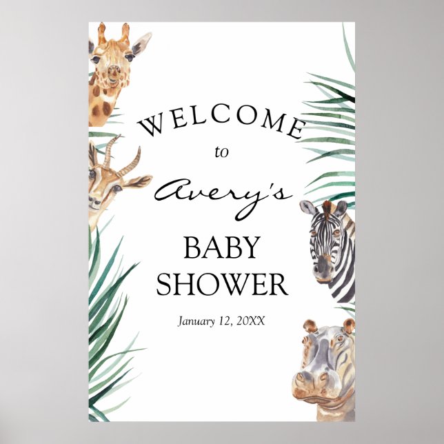 Oh Boy Safari Animals Welcome Sign (Front)