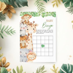 Oh Boy! Safari Baby Shower Baby Bingo Game Invitation