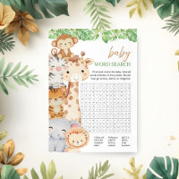 Oh Boy! Safari Baby Shower | Baby Word Search Game