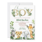 Oh Boy Safari Baby Shower Invitation